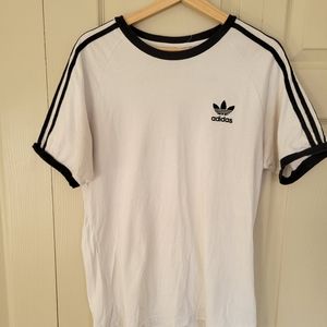 ADIDAS - white striped tee